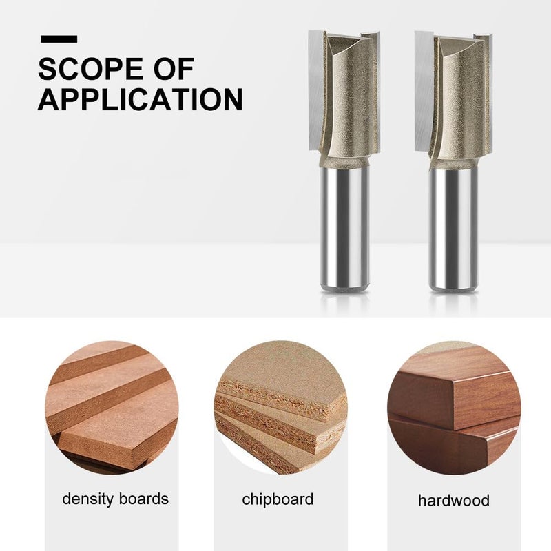 NACX 1/4-inch Shank, 1/4-inch Cutting Dia, 2-Flute Straight Router Bit, Carbide Tipped Plunge Router Bit, 4pcs - Image 5
